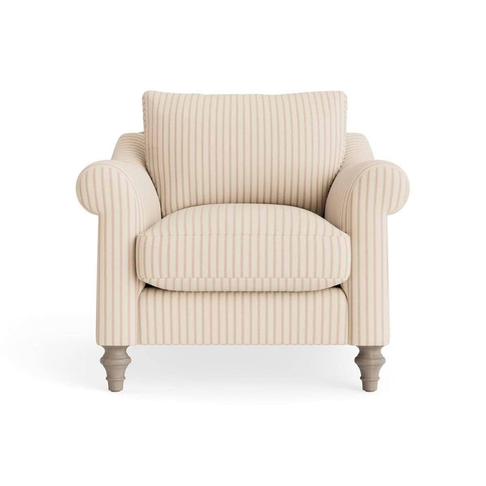 Kalmar Armchair Warm Sand Wide Cotton Stripe