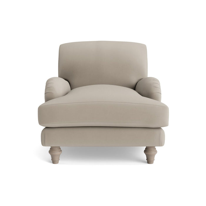 Reine Arm Chair â€“ Soft Grey Opulent Cotton Velvet