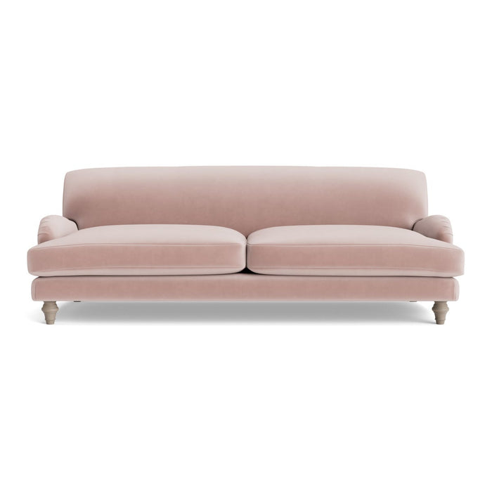 Reine Three Seater Sofa Delicate Rose Opulent Cotton Velvet