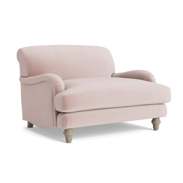 Reine Loveseat â€“ Delicate Rose Opulent Cotton Velvet