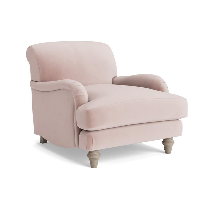 Reine Arm Chair â€“ Delicate Rose Opulent Cotton Velvet