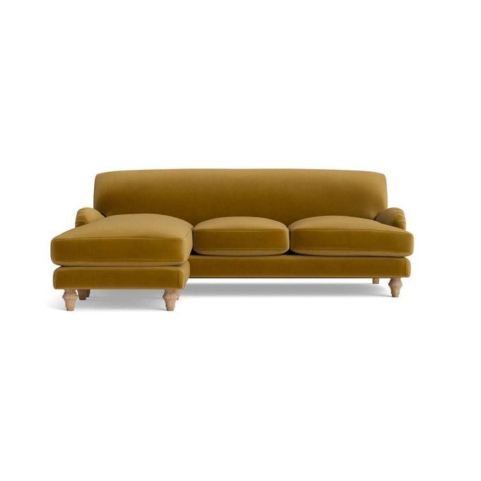 Reine Chaise Left Hand Facing Sofa - Cumin Opulent Cotton Velvet