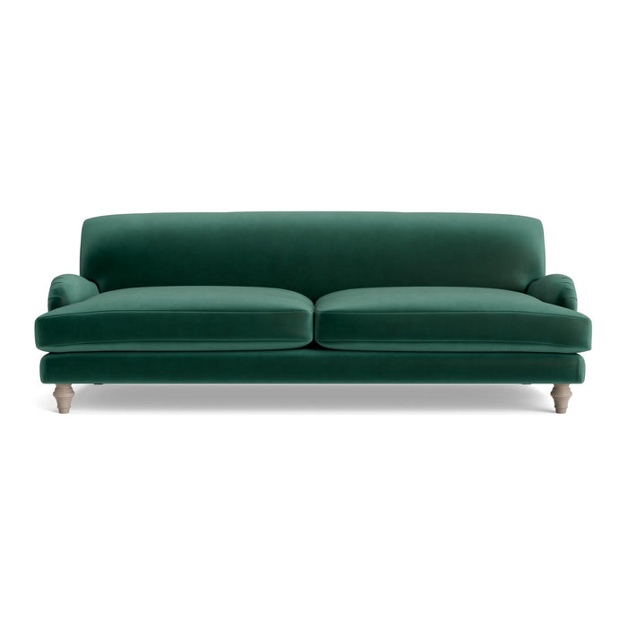 Reine Three Seater Sofa Evergreen Opulent Cotton Velvet