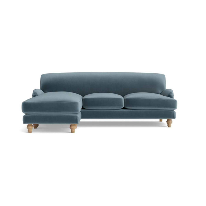 Reine Chaise Left Hand Facing Sofa - Ocean Opulent Cotton Velvet