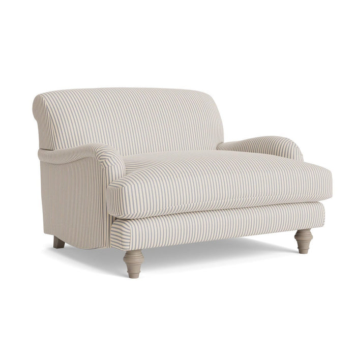Reine Loveseat â€“ Dusky Blue Cotton Stripe