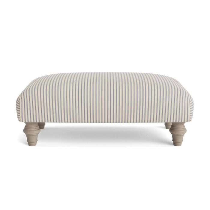 Reine Ottoman â€“ Dusky Blue Cotton Stripe