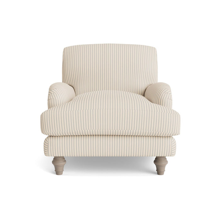 Reine Arm Chair â€“ Soft Eau De Nil Cotton Stripe