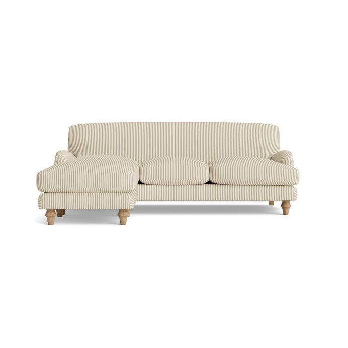 Reine Chaise Left Hand Facing Sofa - Eucalyptus Cotton Stripe