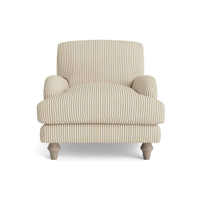 Reine Arm Chair â€“ Eucalyptus Cotton Stripe