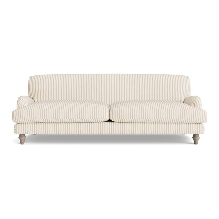 Reine Three Seater Sofa â€“ Soft Eau De Nil Wide Cotton Stripe