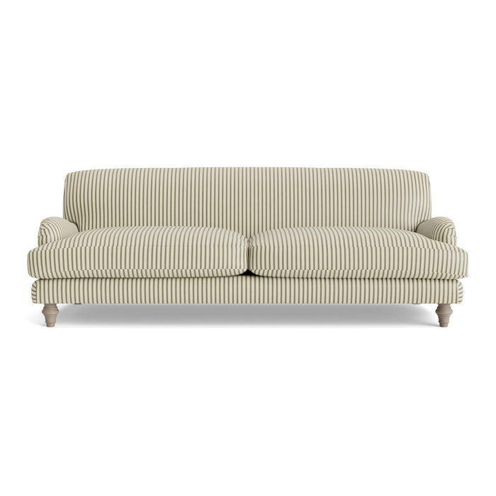 Reine Three Seater Sofa â€“ Eucalyptus Wide Cotton Stripe