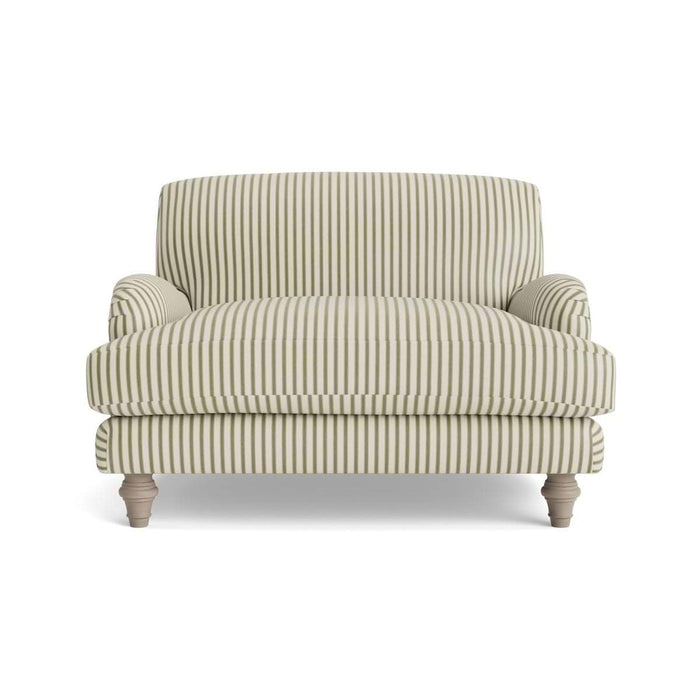 Reine Loveseat â€“ Eucalyptus Wide Cotton Stripe
