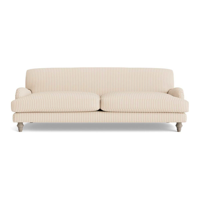 Reine Three Seater Sofa Warm Sand Wide Cotton Stripe