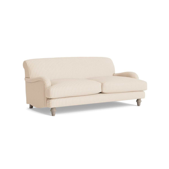 Reine Two Seater Sofa â€“ Warm Sand Wide Cotton Stripe