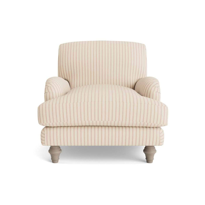 Reine Arm Chair â€“ Warm Sand Wide Cotton Stripe