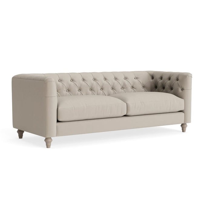 Sarnia Three Seater Sofa â€“ Soft Grey Opulent Cotton Velvet