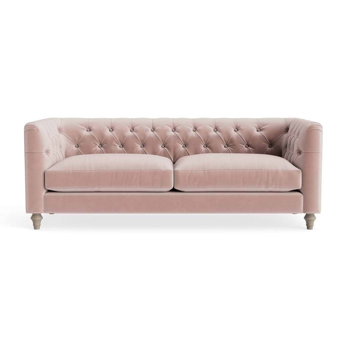 Sarnia Three Seater Sofa â€“ Delicate Rose Opulent Cotton Velvet