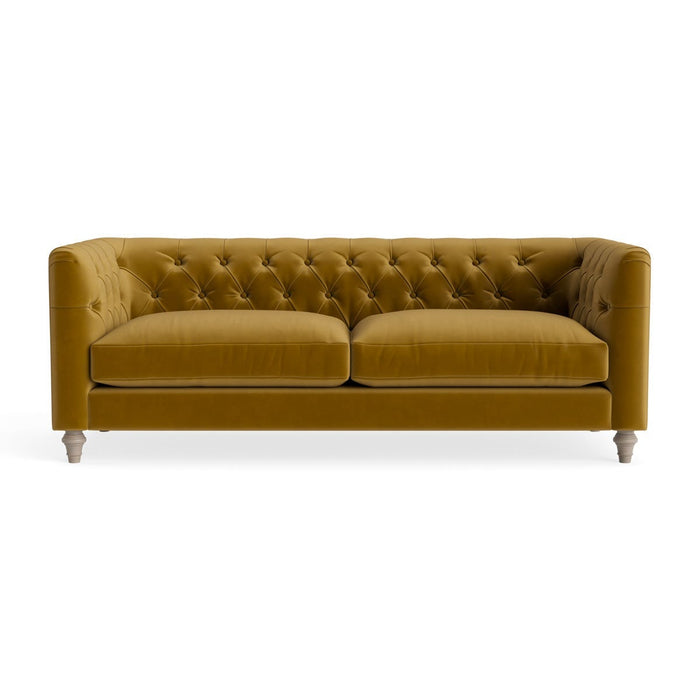 Sarnia Three Seater Sofa â€“ Cumin Opulent Cotton Velvet