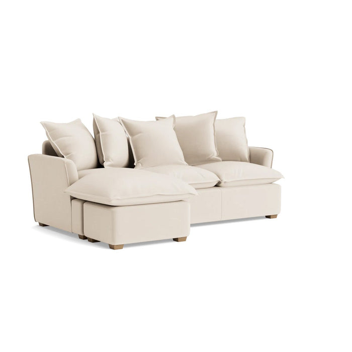 Umea Chaise Left Hand Facing Sofa - Seashell Opulent Cotton Velvet