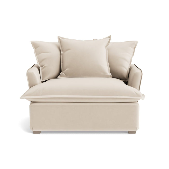 Umea Love Seat â€“ Seashell Opulent Cotton Velvet