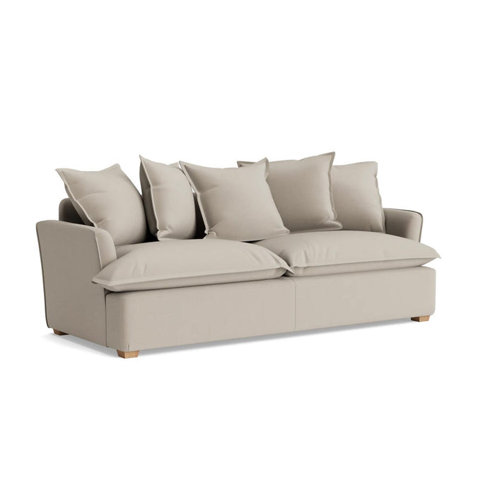 Umea Three Seater Sofa â€“ Soft Grey Opulent Cotton Velvet