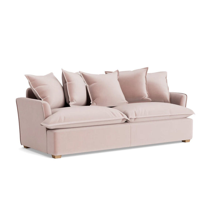 Umea Three Seater Sofa Delicate Rose Opulent Cotton Velvet