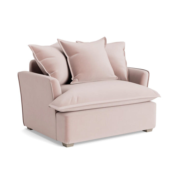 Umea Love Seat â€“ Delicate Rose Opulent Cotton Velvet