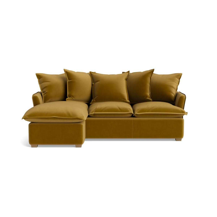 Umea Chaise Left Hand Facing Sofa - Cumin Opulent Cotton Velvet