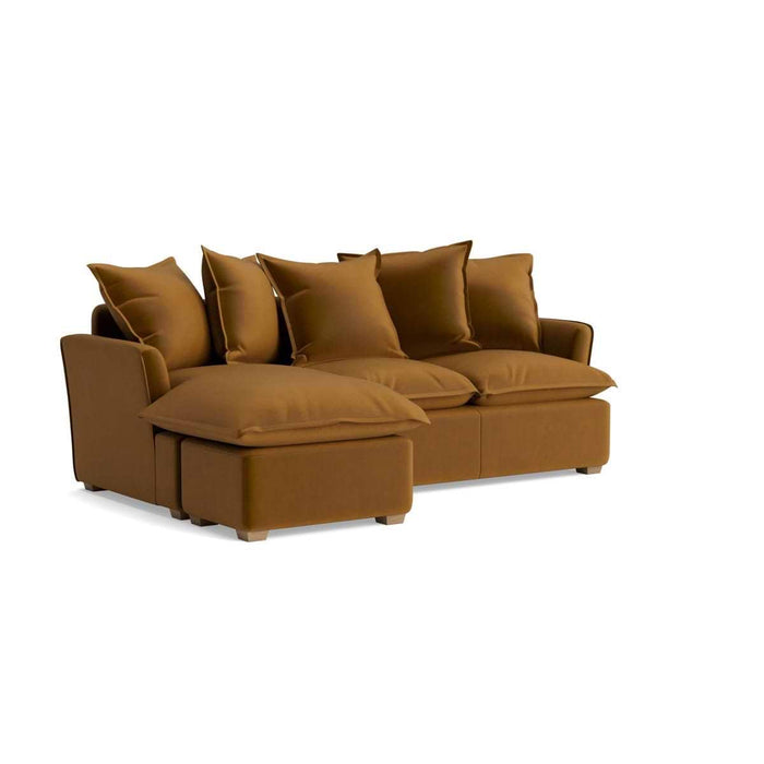 Umea Chaise Left Hand Facing Sofa - Tobacco Opulent Cotton Velvet