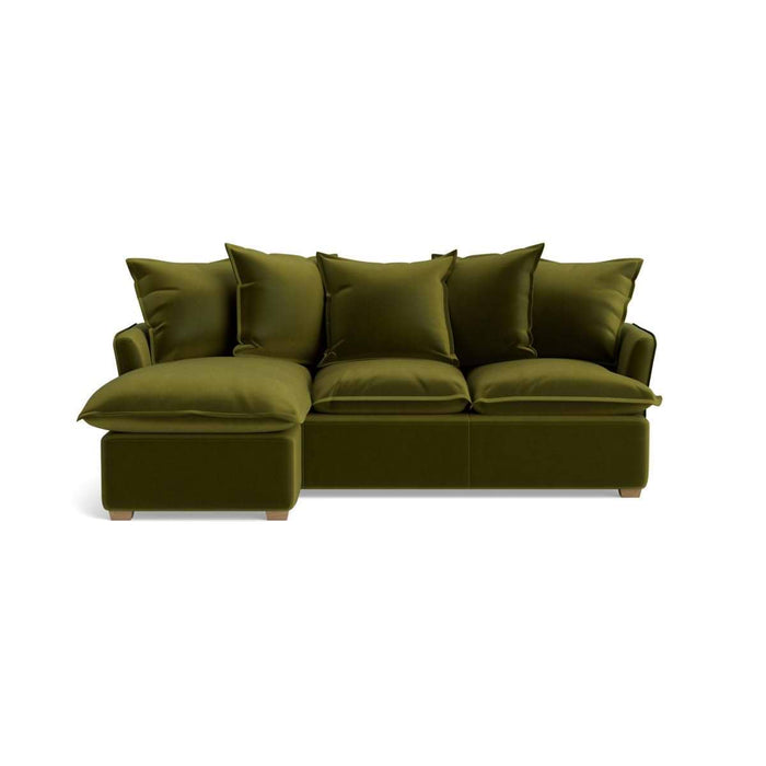 Umea Chaise Left Hand Facing Sofa - Cardamom Opulent Cotton Velvet