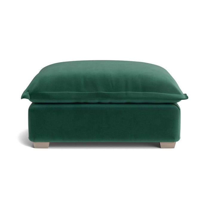 Umea Ottoman Evergreen Opulent Cotton Velvet