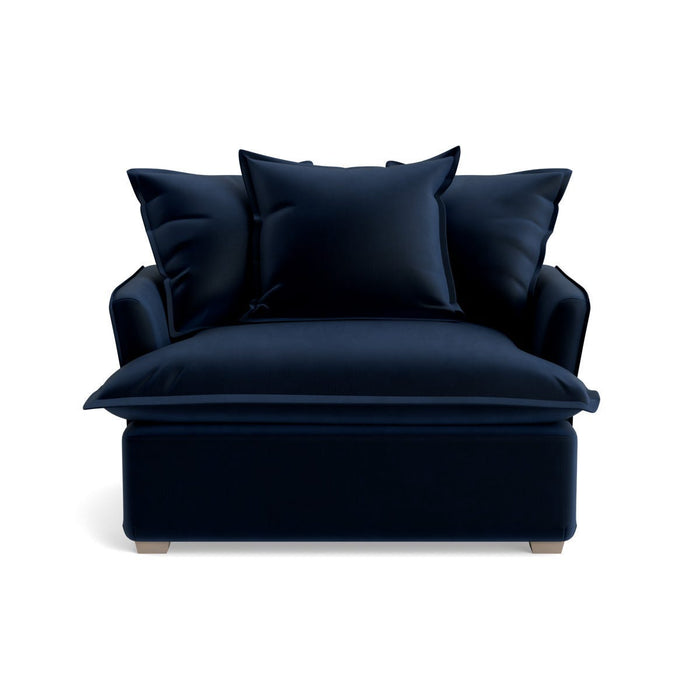 Umea Love Seat Navy Opulent Cotton Velvet