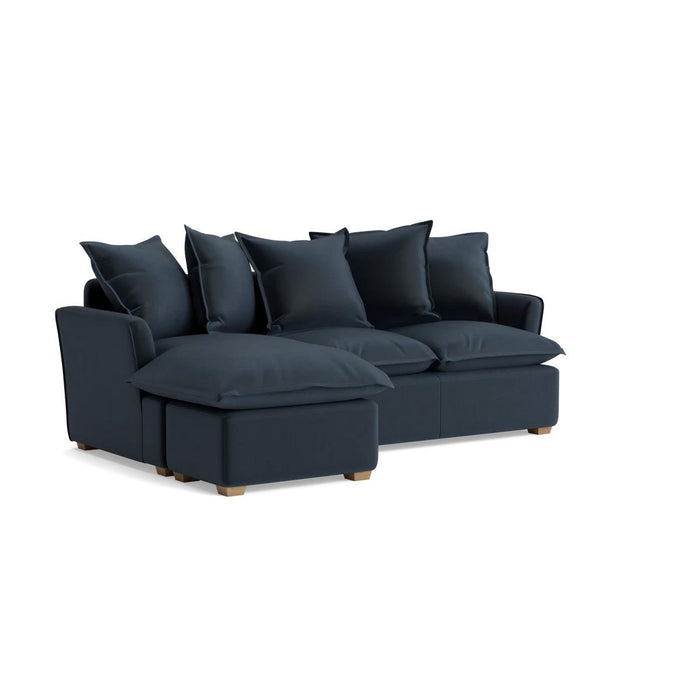 Umea Chaise Left Hand Facing Sofa - Carbon Opulent Cotton Velvet