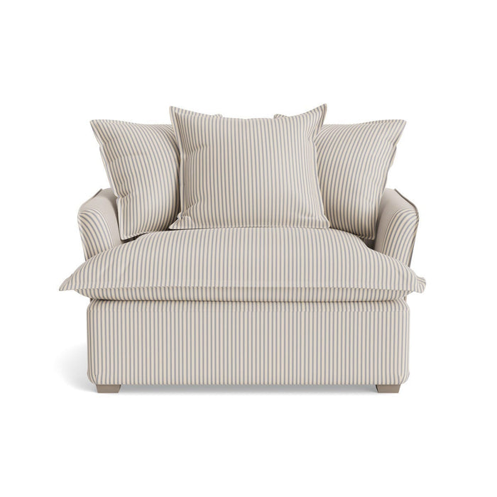 Umea Love Seat â€“ Dusky Blue Cotton Stripe