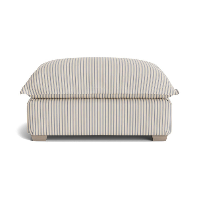 Umea Ottoman Dusky Blue Cotton Stripe