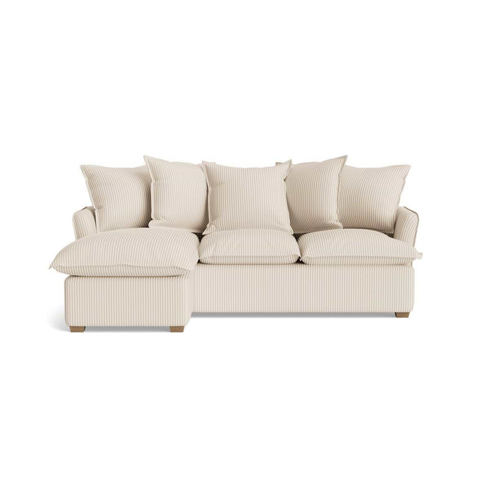 Umea Chaise Left Hand Facing Sofa - Soft Eau De Nil Cotton Stripe