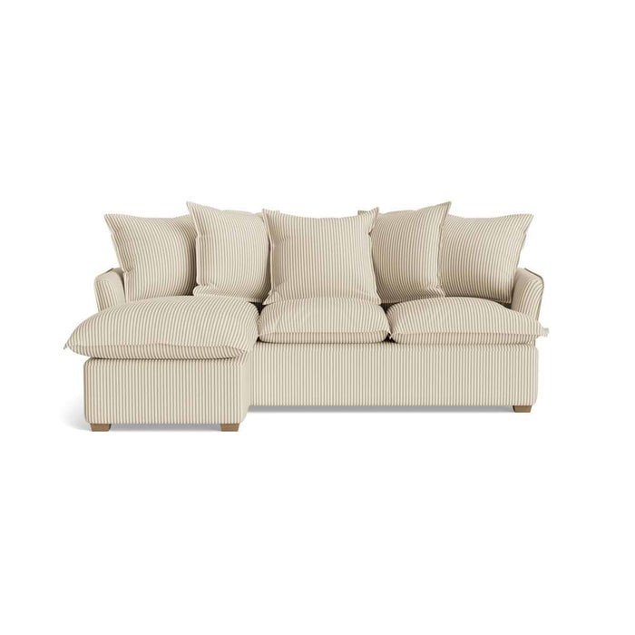 Umea Chaise Left Hand Facing Sofa - Eucalyptus Cotton Stripe