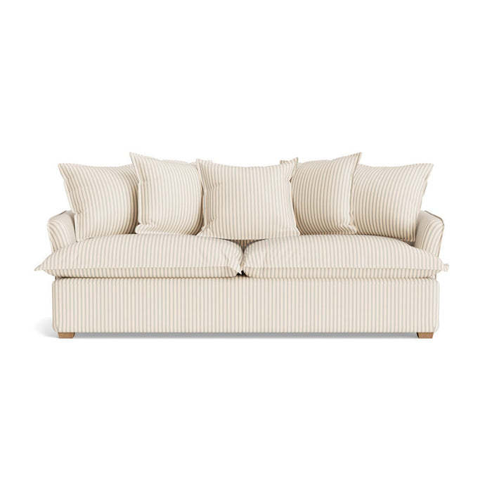 Umea Three Seater Sofa â€“ Soft Eau De Nil Wide Cotton Stripe