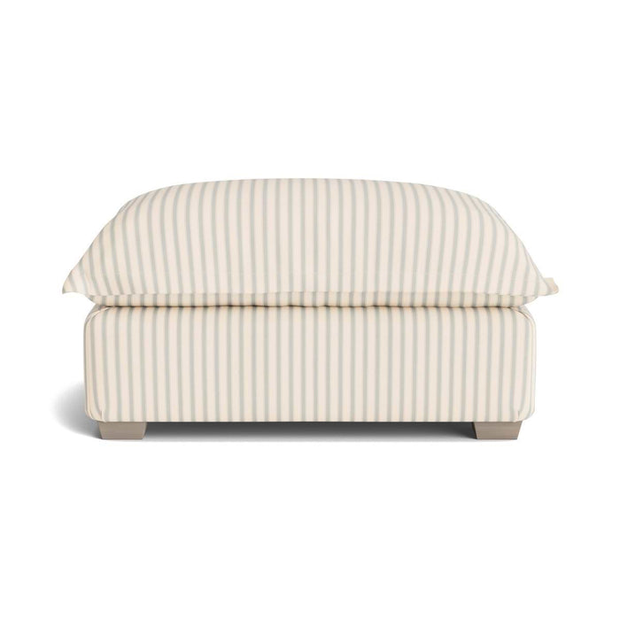 Umea Ottoman â€“ Soft Eau De Nil Wide Cotton Stripe