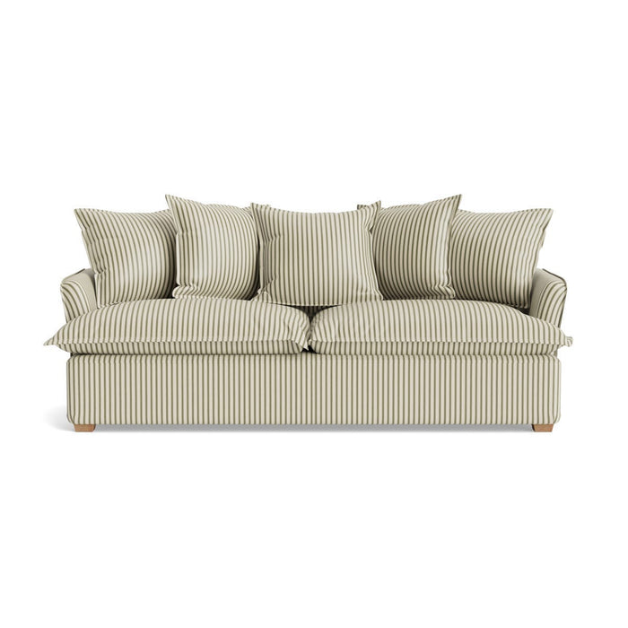 Umea Three Seater Sofa â€“ Eucalyptus Wide Cotton Stripe