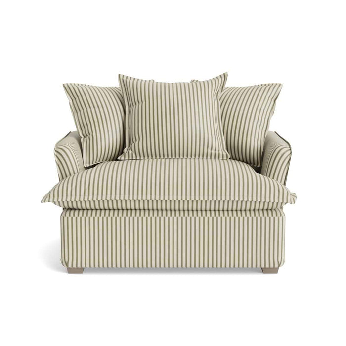 Umea Love Seat â€“ Eucalyptus Wide Cotton Stripe