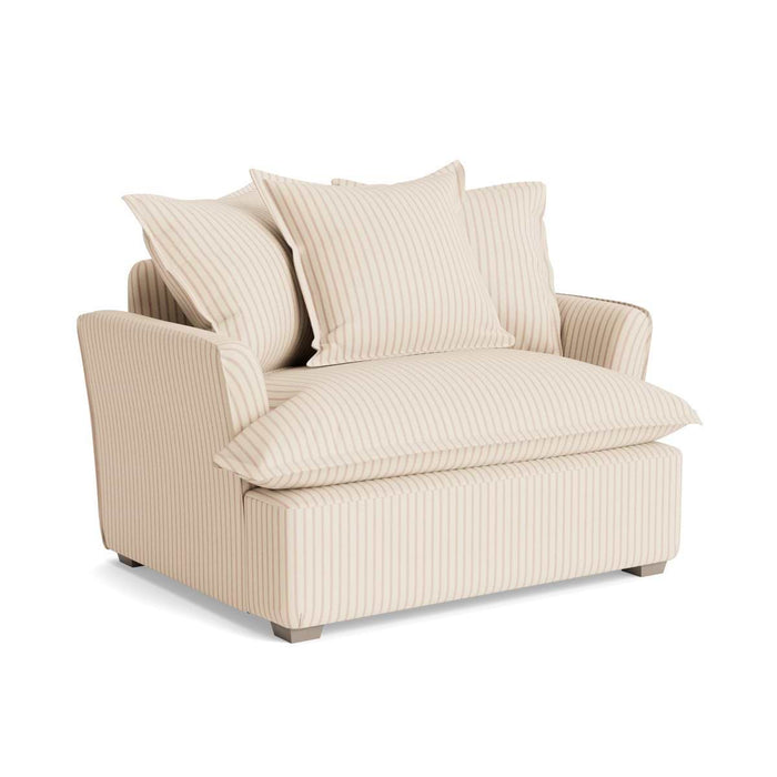 Umea Love Seat â€“ Warm Sand Wide Cotton Stripe