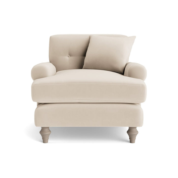 Visby Armchair Seashell Opulent Cotton Velvet