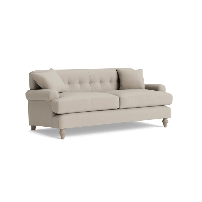 Visby Two Seater Sofa â€“ Soft Grey Opulent Cotton Velvet