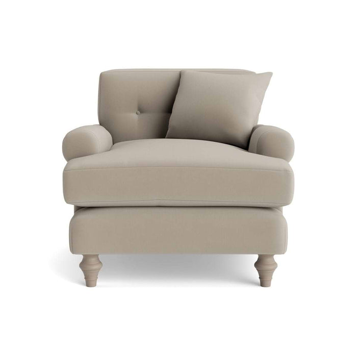 Visby Armchair â€“ Soft Grey Opulent Cotton Velvet