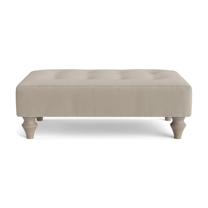 Visby Ottoman â€“ Soft Grey Opulent Cotton Velvet