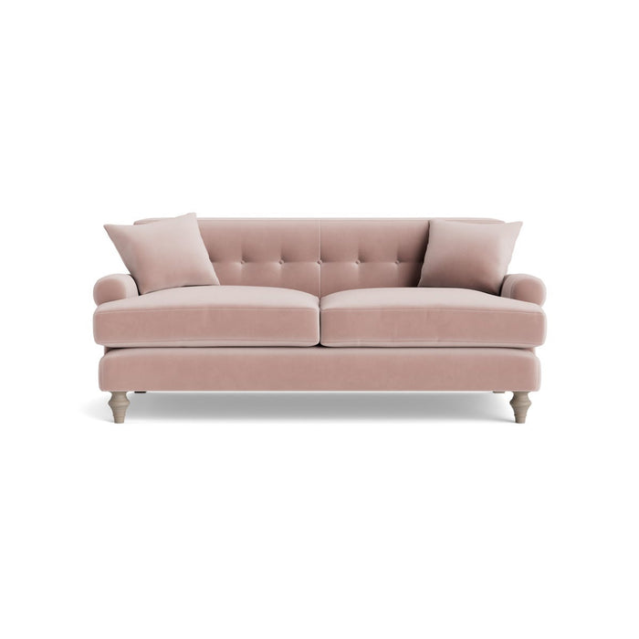 Visby Two Seater Sofa â€“ Delicate Rose Opulent Cotton Velvet