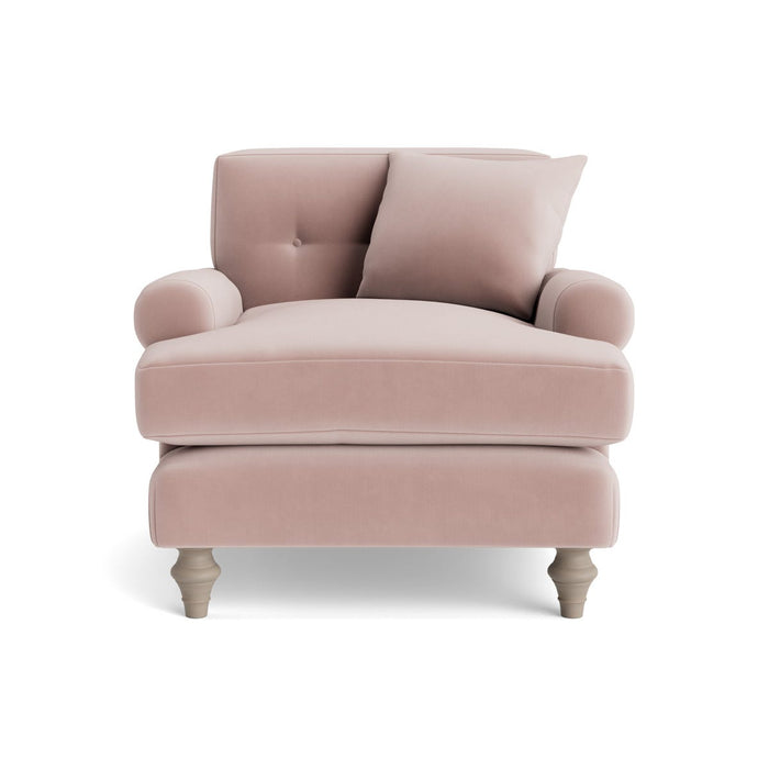 Visby Armchair â€“ Delicate Rose Opulent Cotton Velvet