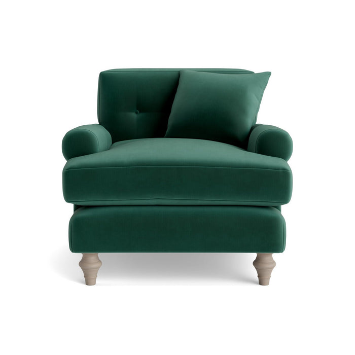 Visby Armchair â€“ Evergreen Opulent Cotton Velvet