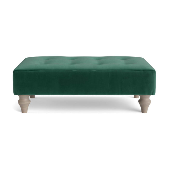 Visby Ottoman â€“ Evergreen Opulent Cotton Velvet
